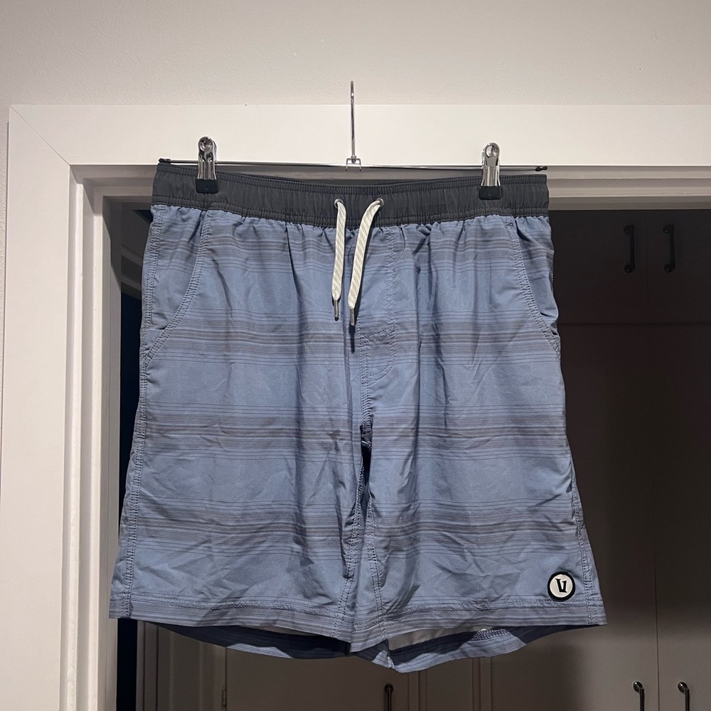 Vuori Blue and Black Athletic Shorts
